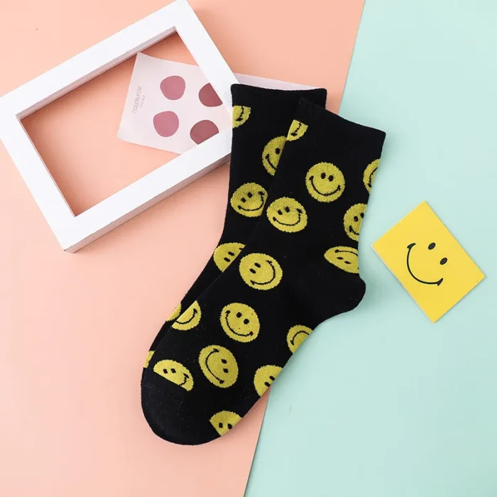 Kawaii Smiley Face Socks - Korean Style Fun Fashion