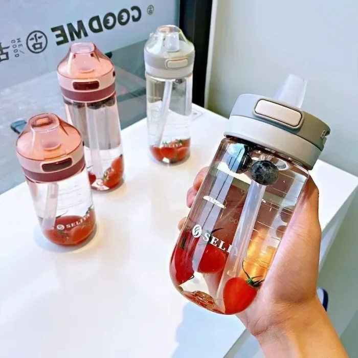 Kawaii Water Bottle Cup with Straw: Stay Cute and Hydrated Anywhere!