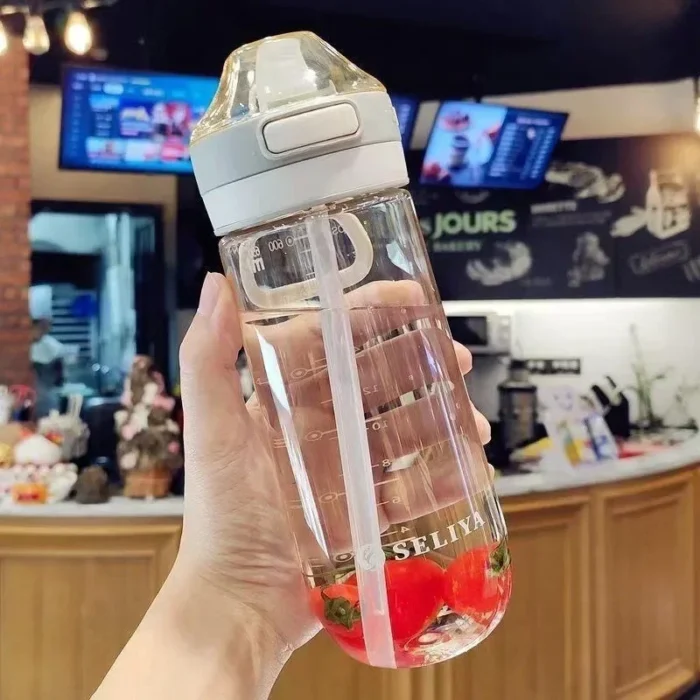 Kawaii Water Bottle Cup with Straw: Stay Cute and Hydrated Anywhere!