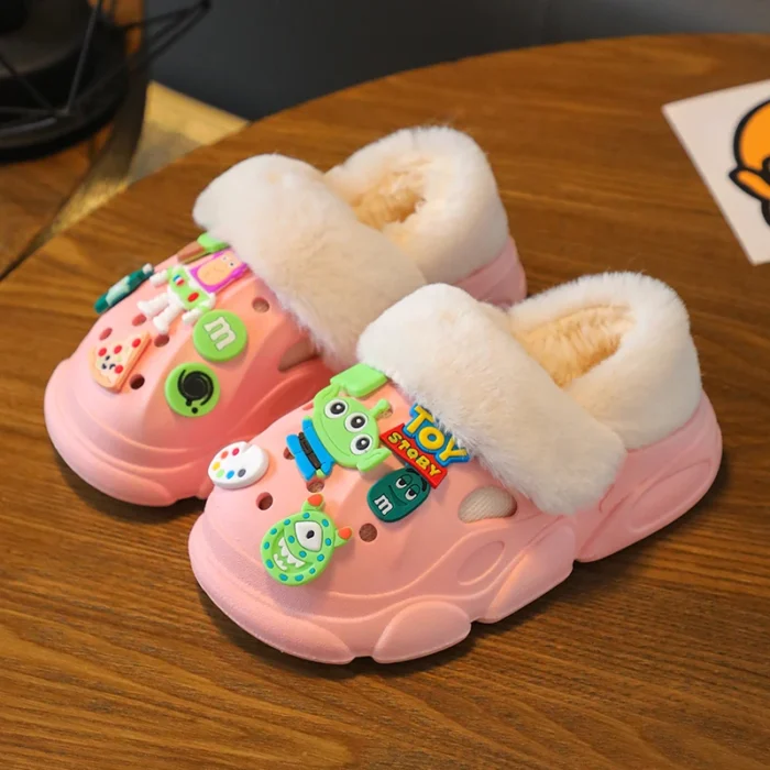 Kiddie Cozies: Boys Girls Winter Cotton Slippers for Indoor and Outdoor Fun