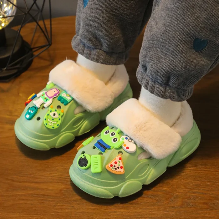 Kiddie Cozies: Boys Girls Winter Cotton Slippers for Indoor and Outdoor Fun