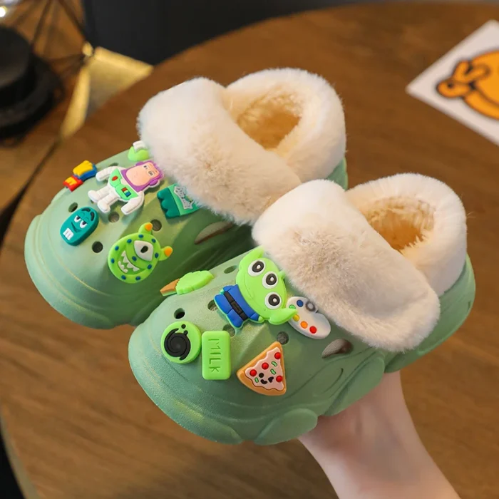 Kiddie Cozies: Boys Girls Winter Cotton Slippers for Indoor and Outdoor Fun