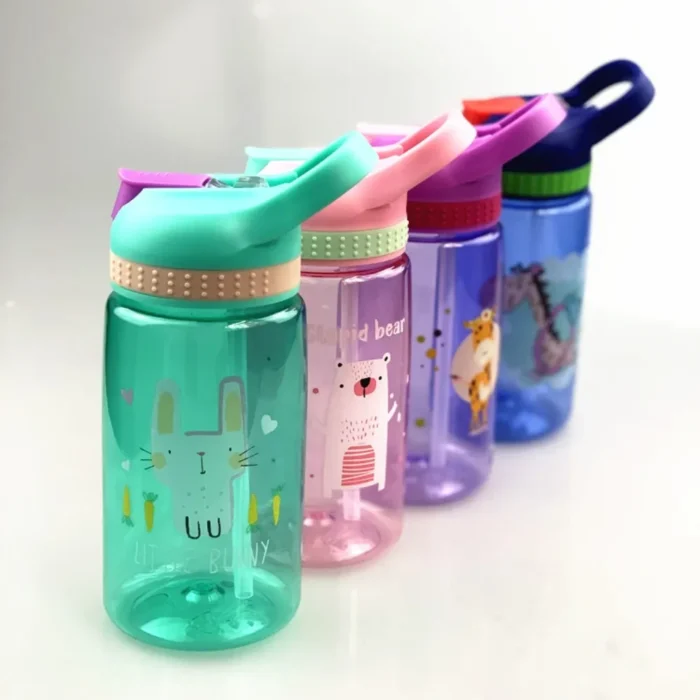 Kids 480ML Water Bottle with Straw - BPA Free, Portable School Cup