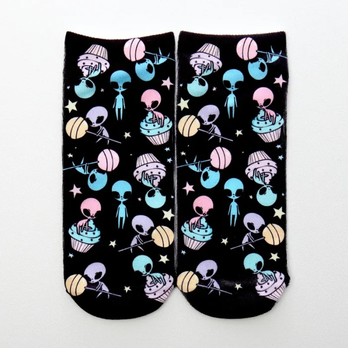 Korean Fashion Kawaii 3D Animal & Alien Short Socks