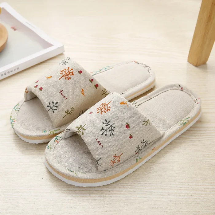 Light & Comfy Linen Slippers: Unisex Indoor Elegance for Spring & Autumn