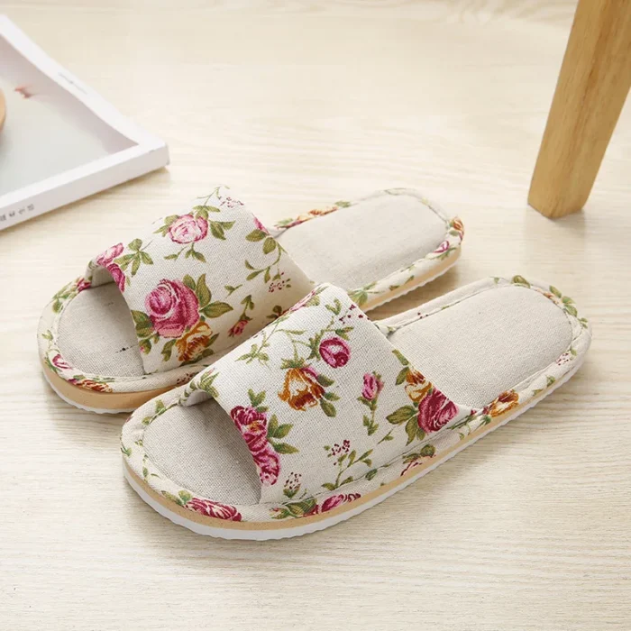 Light & Comfy Linen Slippers: Unisex Indoor Elegance for Spring & Autumn