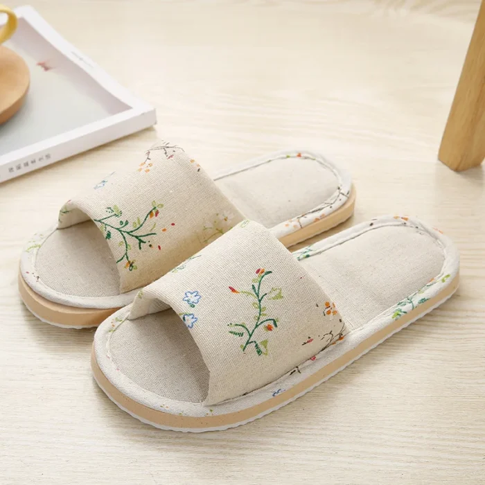 Light & Comfy Linen Slippers: Unisex Indoor Elegance for Spring & Autumn