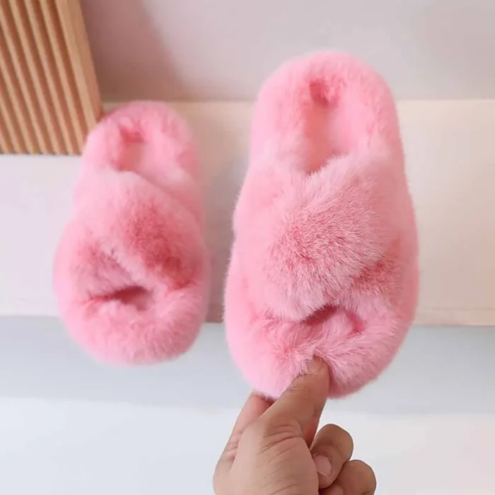 Little Cozies: Girls' Winter Warm Velvet Home Slippers - Cute and Comfy