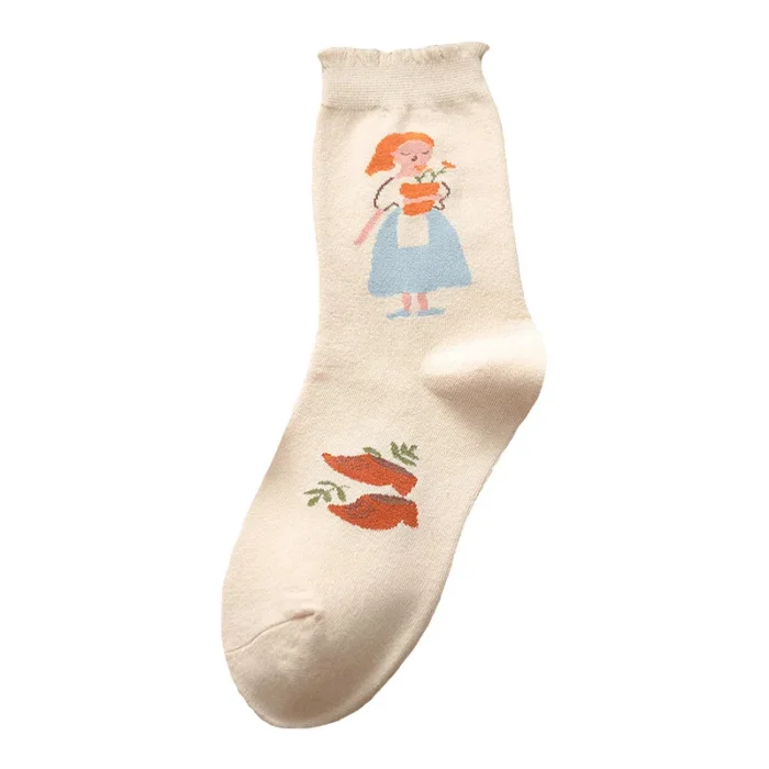 Lolita Sweet Kawaii Cartoon Print Long Socks - Japanese Harajuku Style