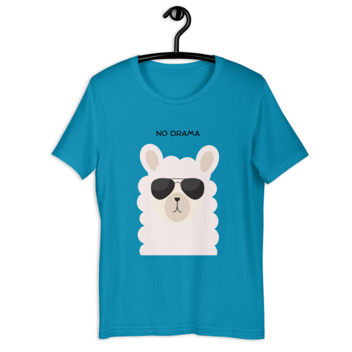 No Drama Llama: Comfortable Cotton T-Shirt for Everyday Wear - Aqua, 2XL