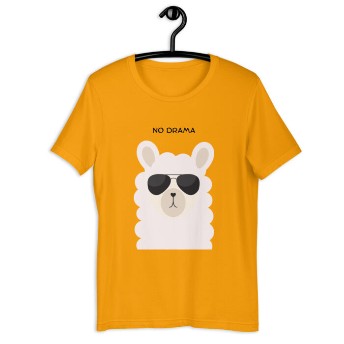 No Drama Llama: Comfortable Cotton T-Shirt for Everyday Wear - gold-graphic-tees, 2XL