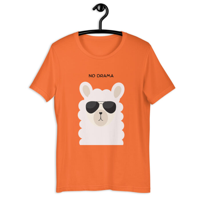 No Drama Llama: Comfortable Cotton T-Shirt for Everyday Wear - Orange, 2XL