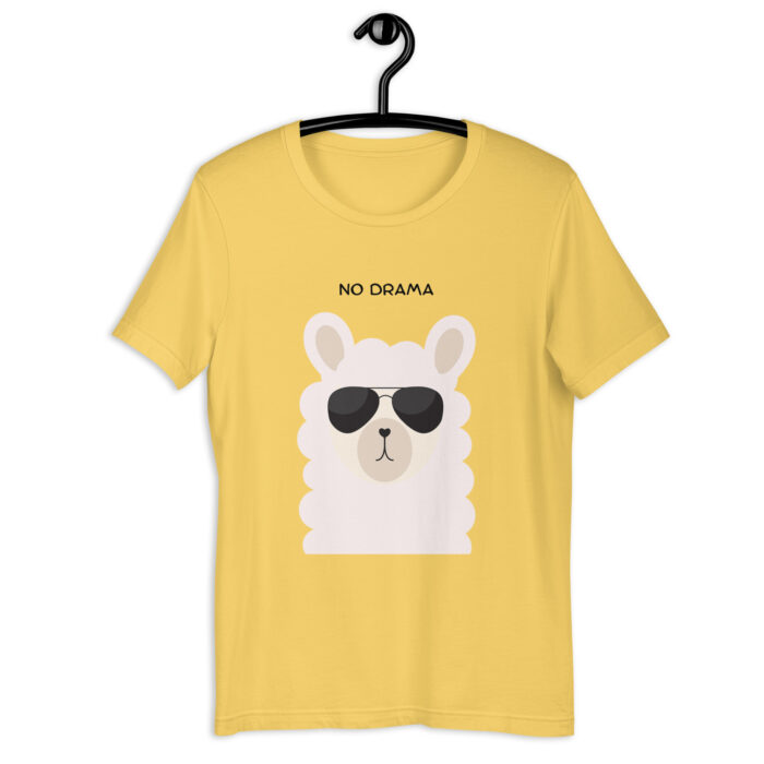 No Drama Llama: Comfortable Cotton T-Shirt for Everyday Wear - Yellow, 2XL