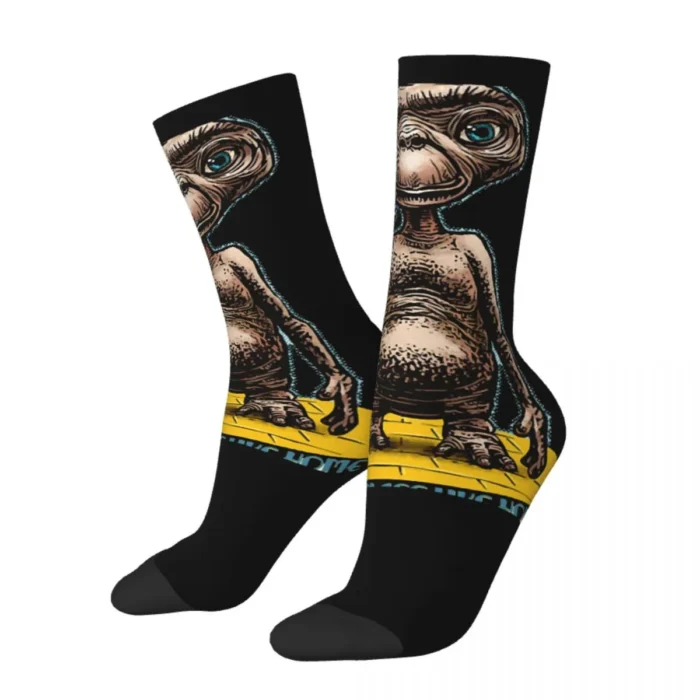 No Place Like Home E.T. Inspired Men's Socks - Retro Harajuku Street Style, Casual Crew Socks for the Film Fanatic