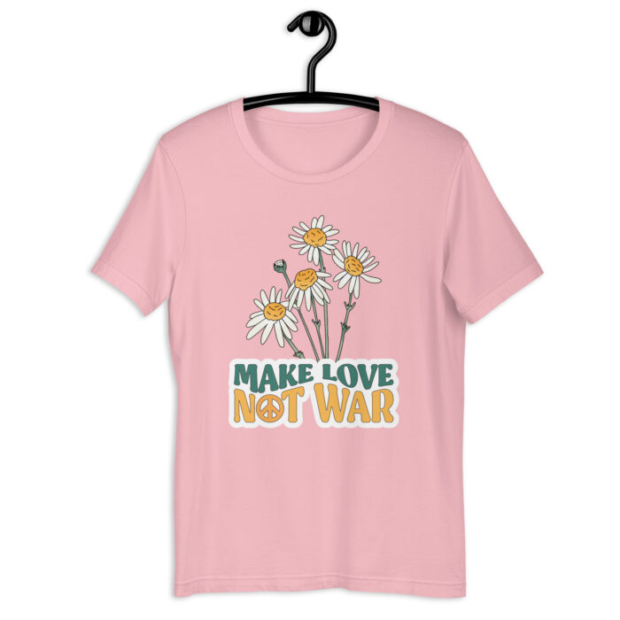 Peaceful Statement: ‘Make Love Not War’ Vintage T-Shirt - Pink, 2XL