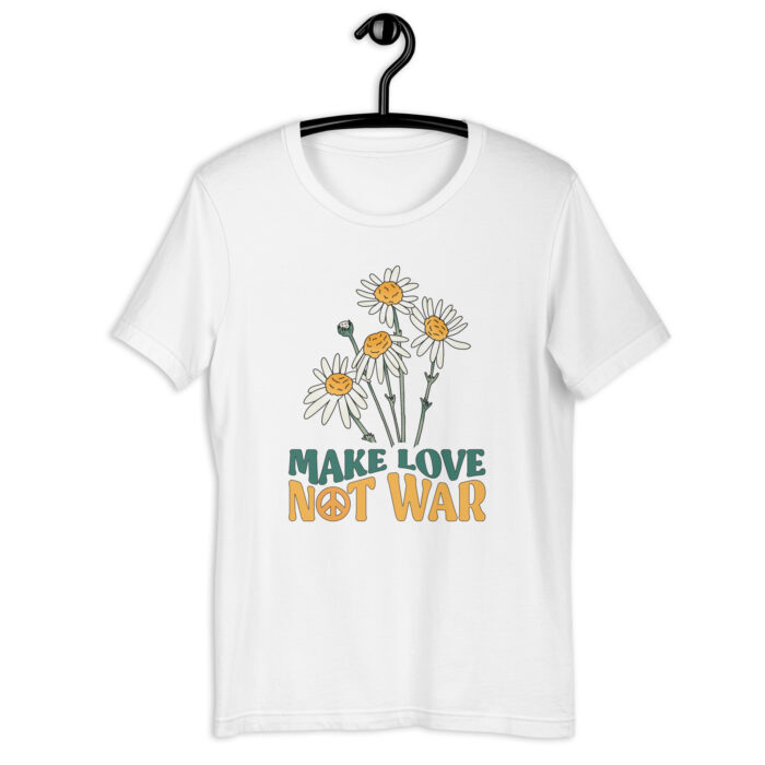 Peaceful Statement: ‘Make Love Not War’ Vintage T-Shirt - White, 2XL