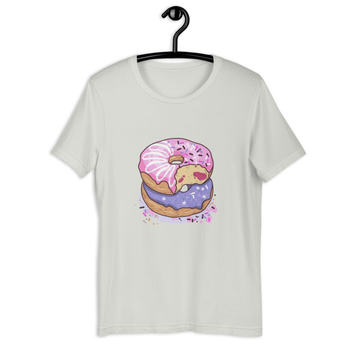 Pink & Purple Doughnut Sprinkle Aesthetic Tees - Silver, 2XL