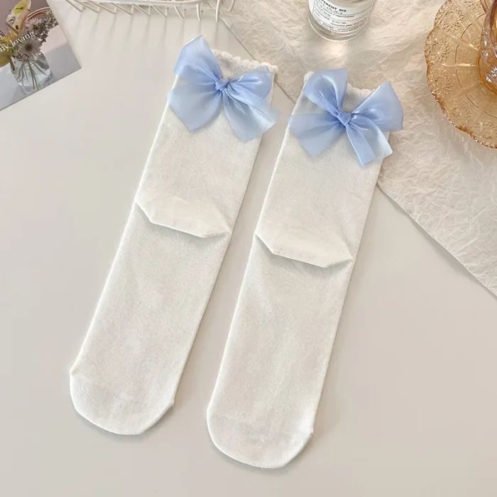 Princess Bowknot Middle Tube Socks - Sweet, Girly Spring/Summer Style