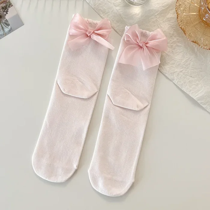Princess Bowknot Middle Tube Socks - Sweet, Girly Spring/Summer Style