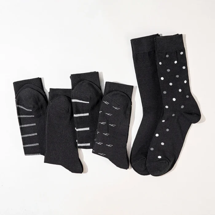 Professional Elegance: 6-Pair Set of High-Quality Men's Business Dress Socks