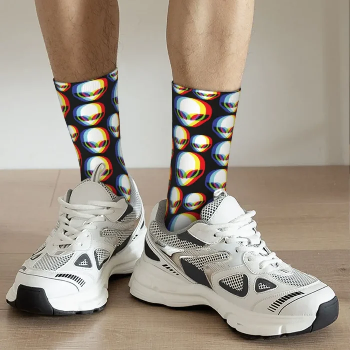 Psychedelic 3D Alien Fashion Socks - Comfortable Unisex Harajuku Style Middle Tube Socks, An Amazing Gift
