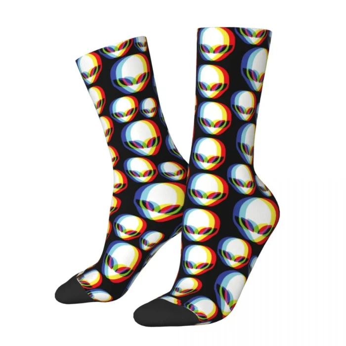 Psychedelic 3D Alien Fashion Socks - Comfortable Unisex Harajuku Style Middle Tube Socks, An Amazing Gift