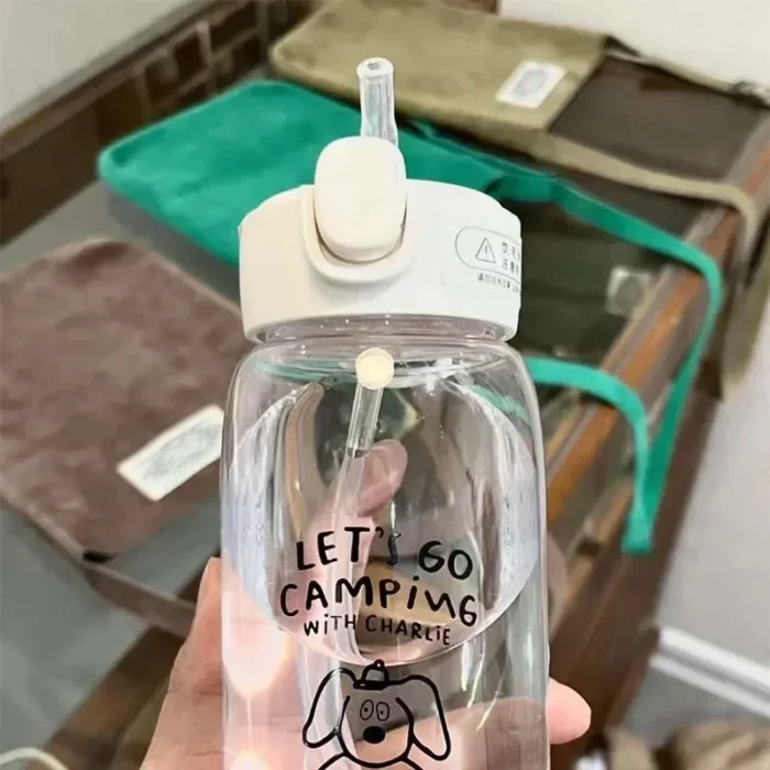 PuppySip Large Capacity Sports Water Bottle - Cute Dog Print