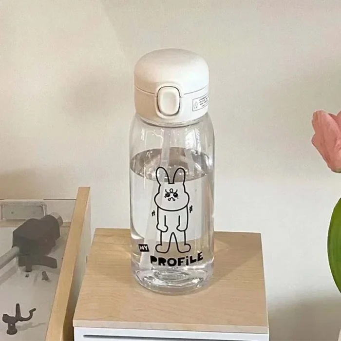 PuppySip Large Capacity Sports Water Bottle – Cute Dog Print - Rabbits