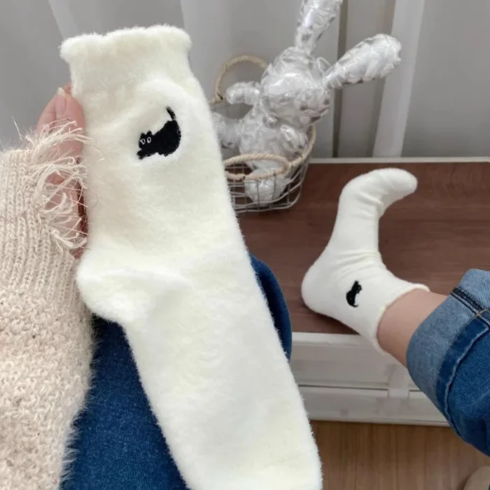 Purr-fect Warmth: Women's Cute Cat Mink Fleece Super Soft Socks