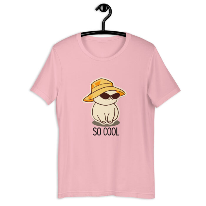 Purr-fectly Cool: Cute Cat ‘So Cool’ T-Shirt - Pink, 2XL