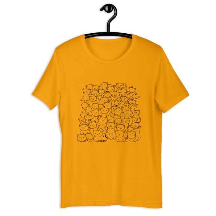 Purr-fectly Populated: T-Shirt Adorned with a Host of Little Cats - gold-graphic-tees, 2XL