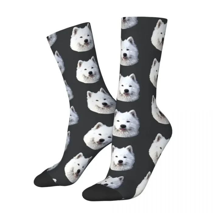 Samoyed Stunning Dog Socks - Fashionable Polyester Animal Socks for Men and Women, Ideal for All Seasons"