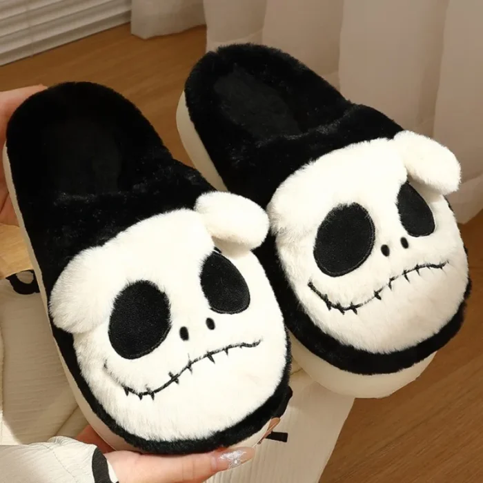 Skull Head Cotton Slippers: Warmth Style for Men and Women