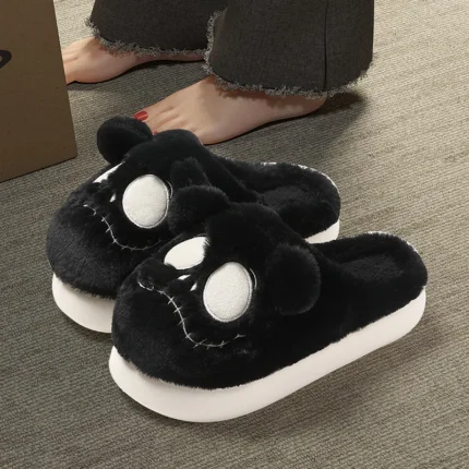 Skull Head Cotton Slippers: Warmth Style for Men and Women