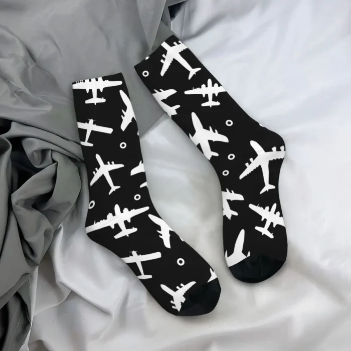Skyward Soar Unisex Aviation Fashion Socks - Novelty Middle Tube Stockings