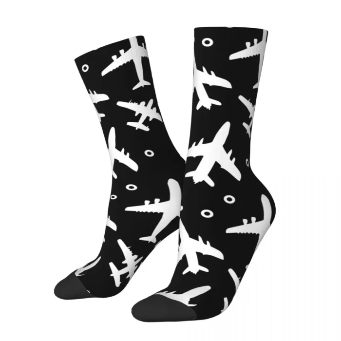 Skyward Soar Unisex Aviation Fashion Socks – Novelty Middle Tube Stockings - One Size