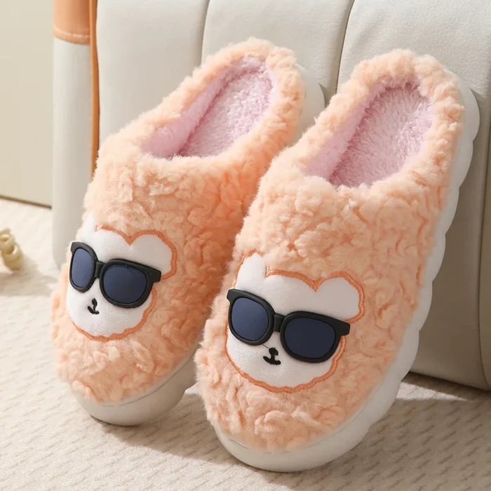 Snug Steps: Men's Plush Warm Cartoon Cotton Slippers for Cozy Comfort