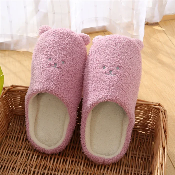 Snug Winter Bliss: Plush Fur Slippers for Couples - Silent and Comfy