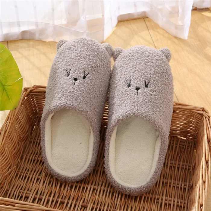Snug Winter Bliss: Plush Fur Slippers for Couples - Silent and Comfy