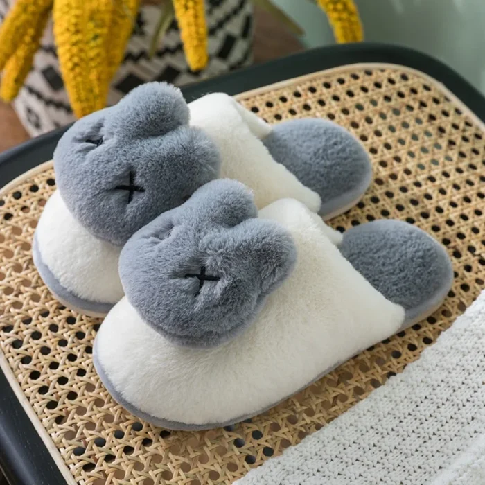 Snug Winter Charm: Fashion Cute Plush Slippers for Couples