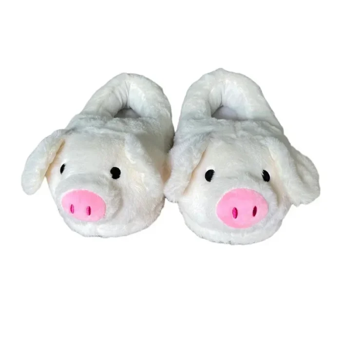 Snuggle Piggies: Adorable Pig Heel Cover Winter Slippers for Women