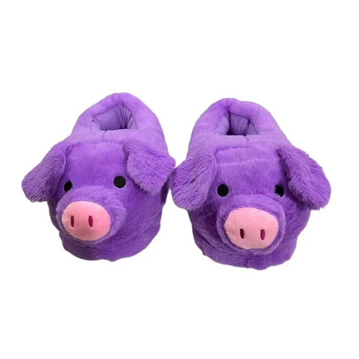 Snuggle Piggies: Adorable Pig Heel Cover Winter Slippers for Women