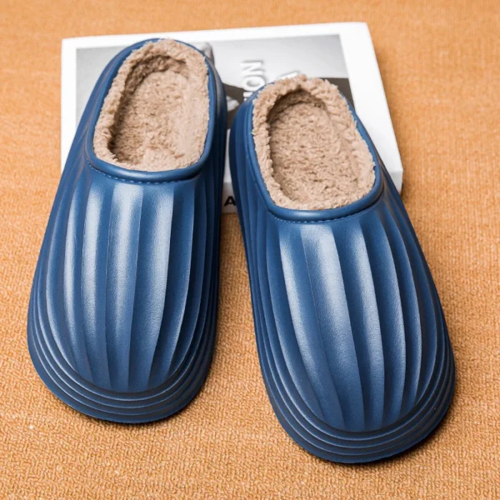 SnugStride: Ultra Warm Men's Winter Cotton Slippers with Plush Lining