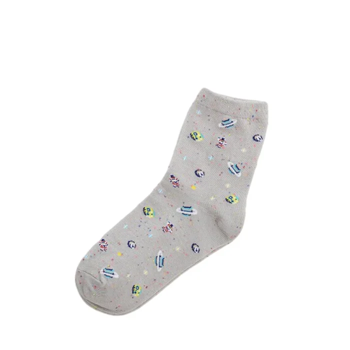 Space Odyssey: Women's Astronaut & Planet Cotton Socks