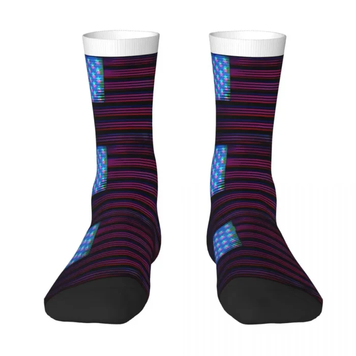 Special Effects Geometric Abstraction American Flag Socks - Novelty Outdoor Wear for Men and Women