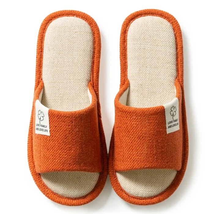 Spring Comfort: Women's Linen Flip Flops with Thick Platform for Home Leisure