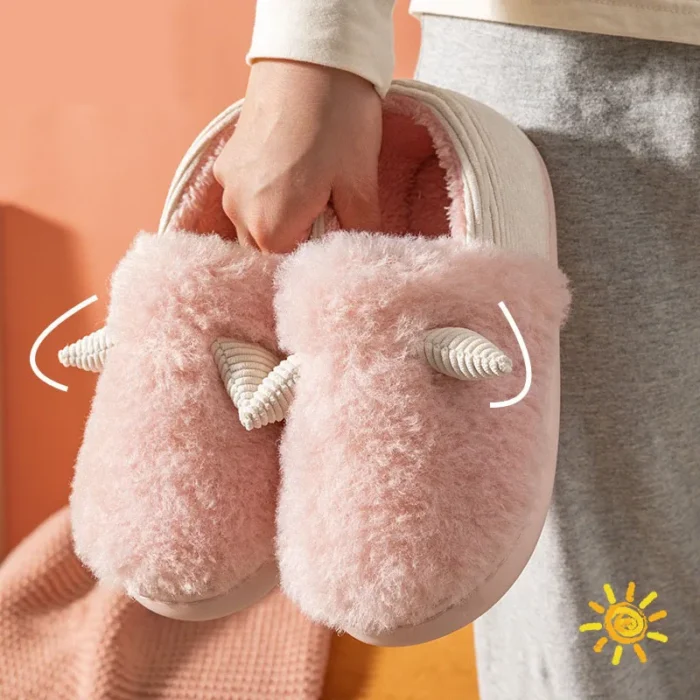 Stylish Comfort: Mixed Colors Fluffy Plush Slippers for Winter