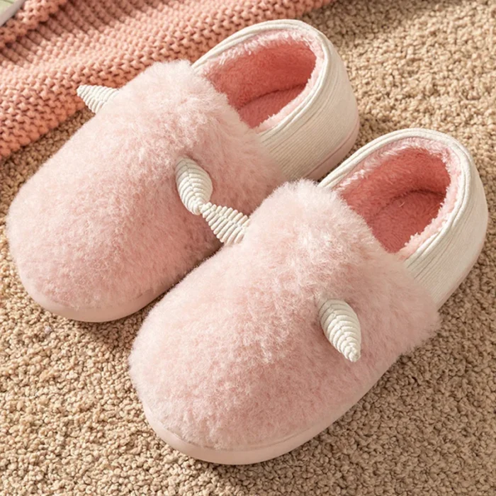 Stylish Comfort: Mixed Colors Fluffy Plush Slippers for Winter