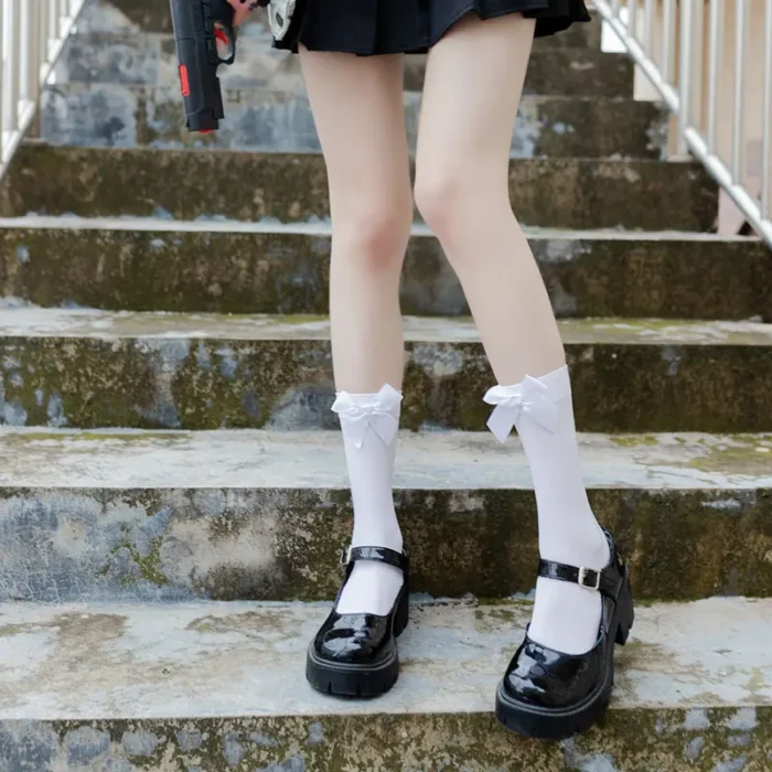 Summer Whimsy: Lolita Fashion Butterfly Silk Calf Socks for Women