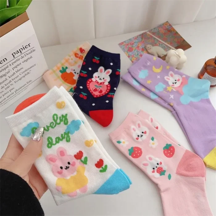 Sweet Japanese Lolita Rabbit Socks - Kawaii Spring Autumn Delight